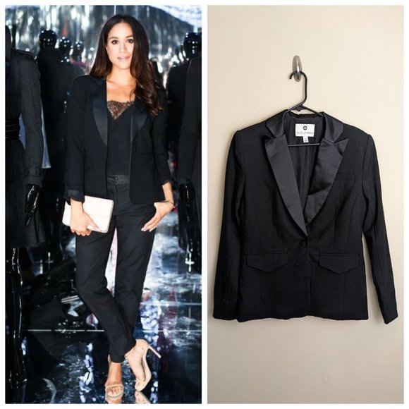 Altuzarra for Target mixed media black tuxedo blazer Large Meghan Markle - Picture 1 of 10